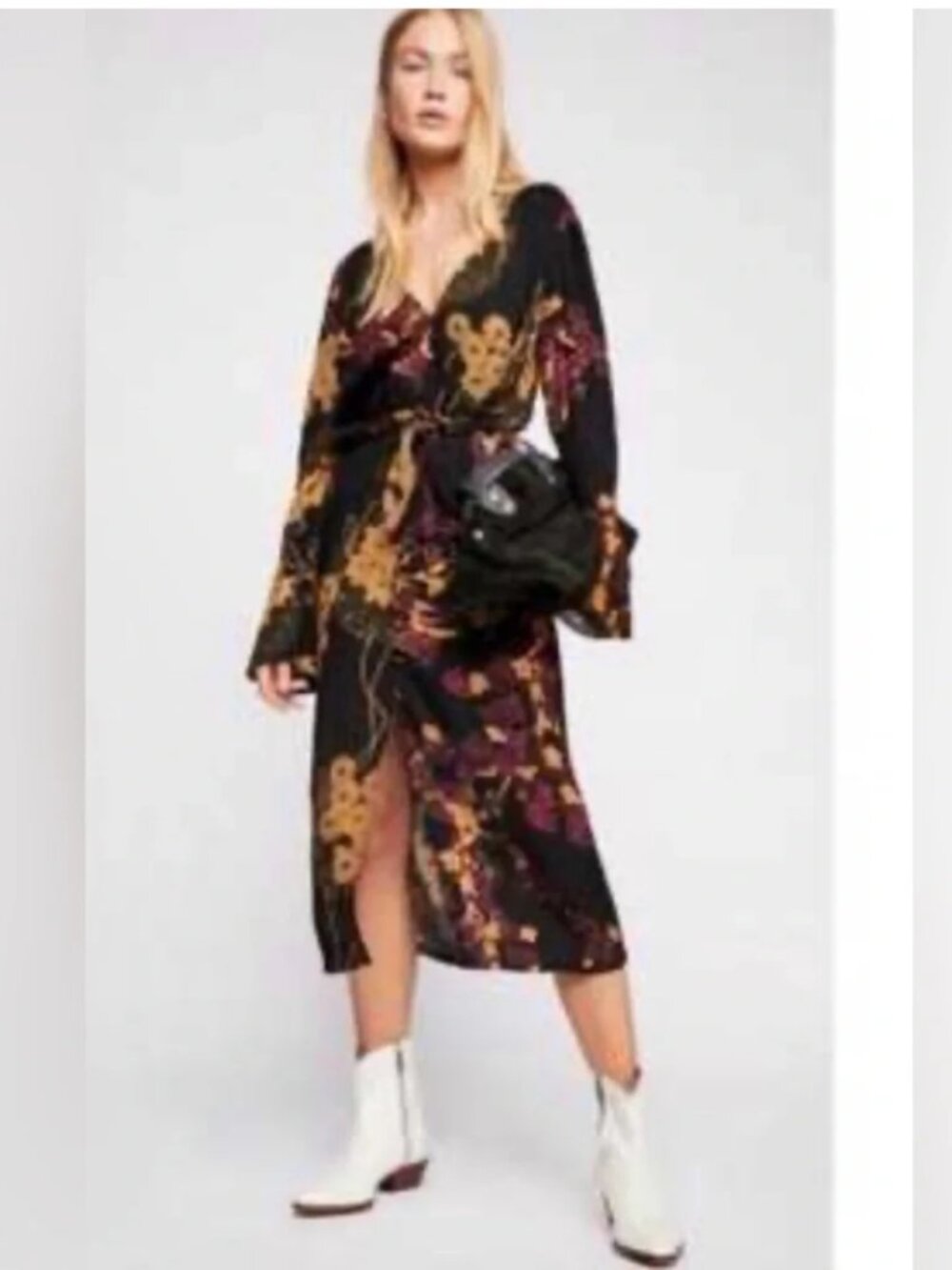 Free People Black and Gold Maxi Dress